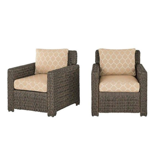 7981-20524900 Toffee Trellis Lounge Chair Slipcover Set